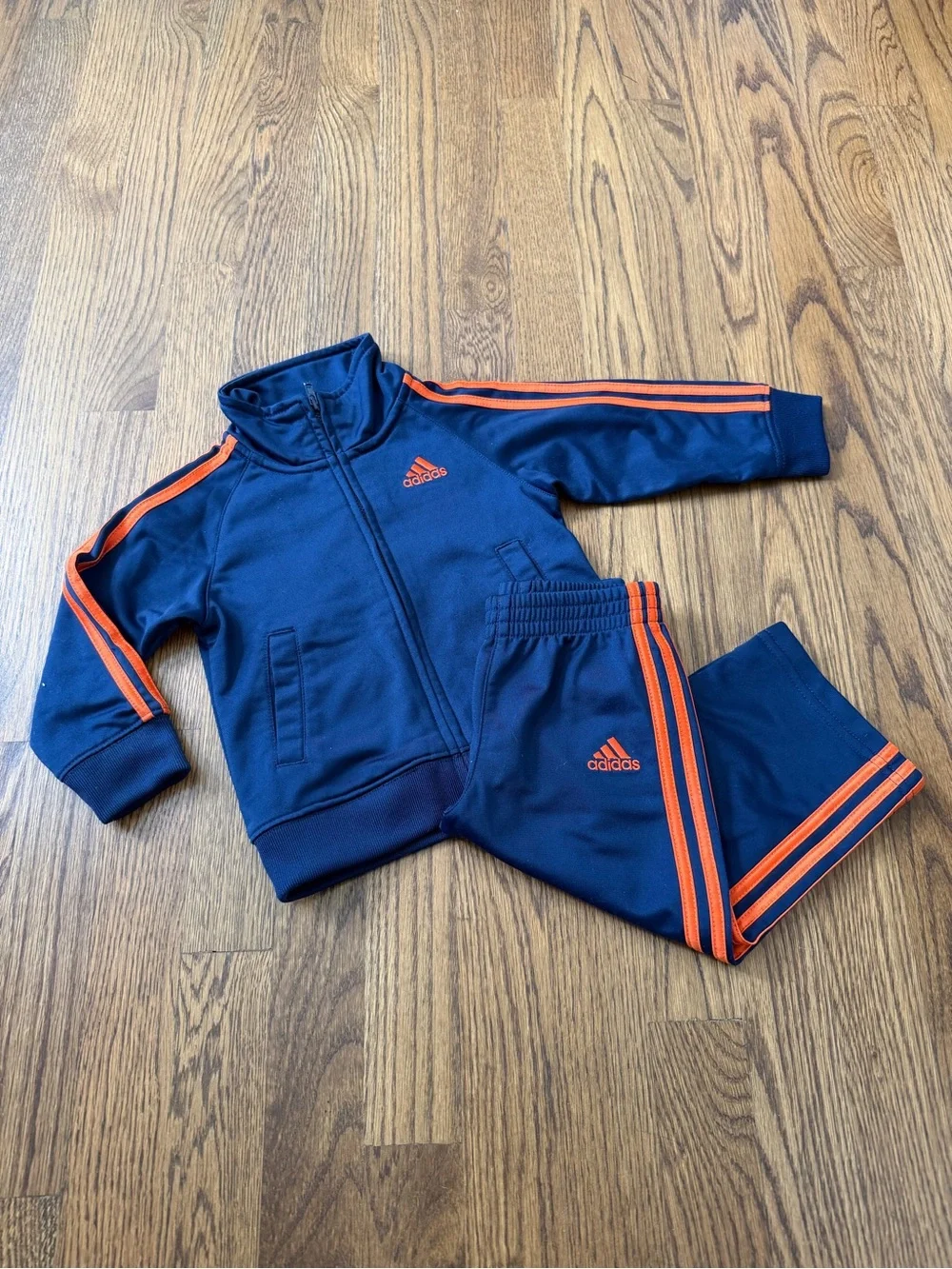Adidas Kids Navy & Orange Track Suit, size 18M